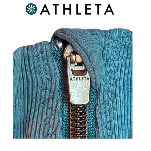 ATHLETA Shanti Jacket Billiard Powervita Teal, Athletic and Yoga Women's Medium - Picture 8 of 15
